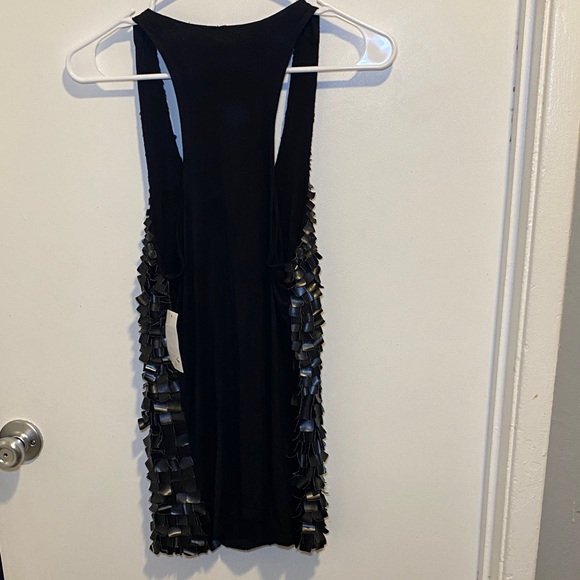 Awake Black Textured Ruffle Racerback Tank - Picture 4 of 5